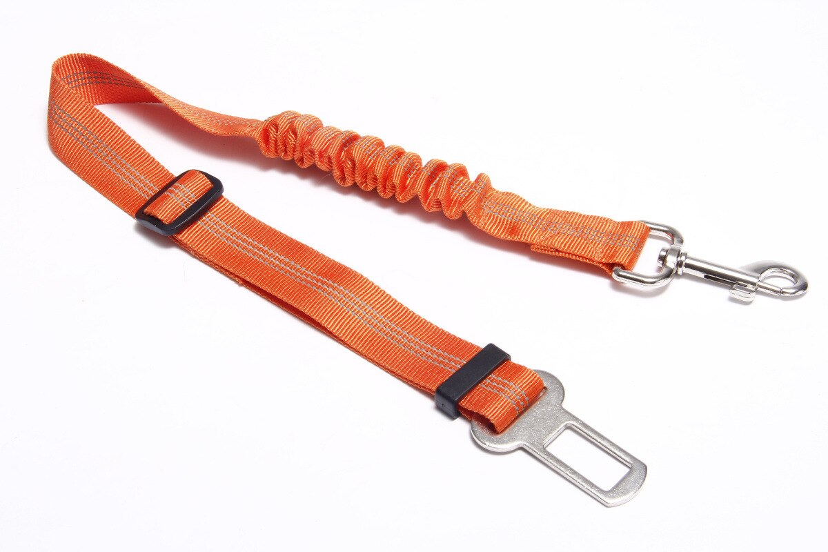 Dierbenodigdheden Autogordel Hond Seat Belt Hondenriem Voertuig Riem Verstelbare Demping Elastische Reflecterende Veiligheid Touw Voor Hond kat: orange