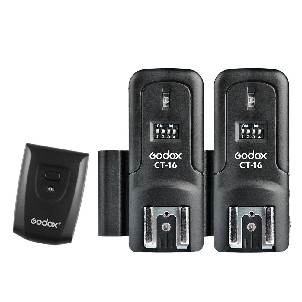 Godox CT-16 16 Channels Wireless Radio Flash Trigger Transmitter + 2x Receiver Set for Canon Nikon Pentax Studio Speedlite Flash