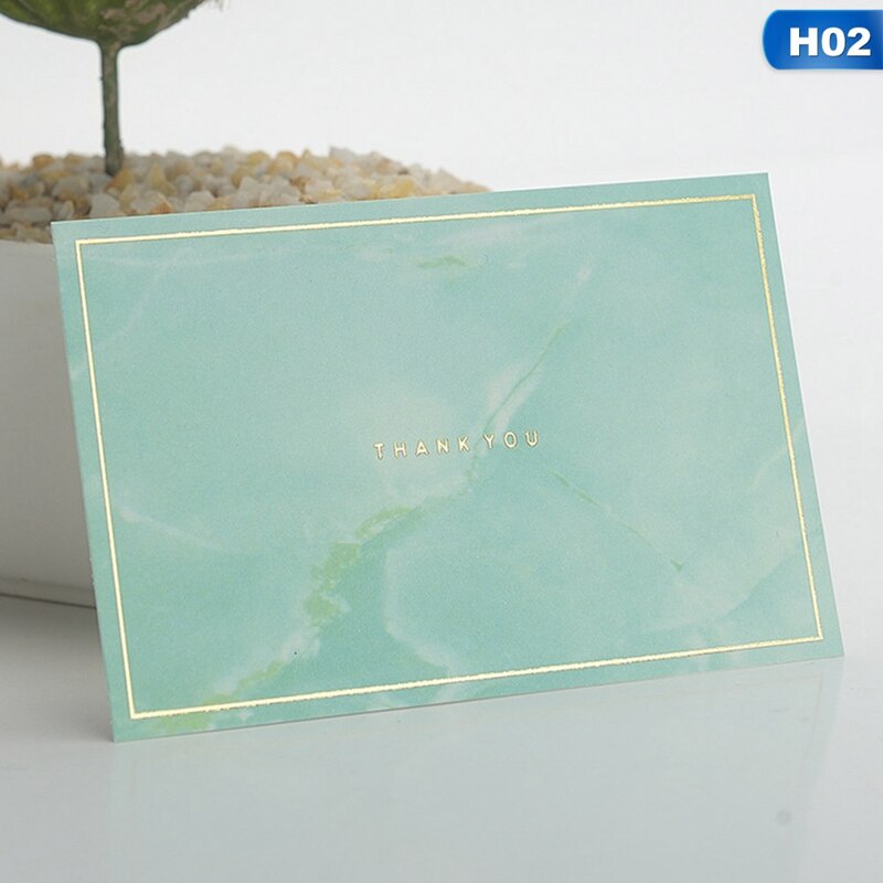 5pcs/set Mini Marbled Gold Stamping Cards Simple Greeting Card Message Cards Christmas Cards Stationery Set: 02