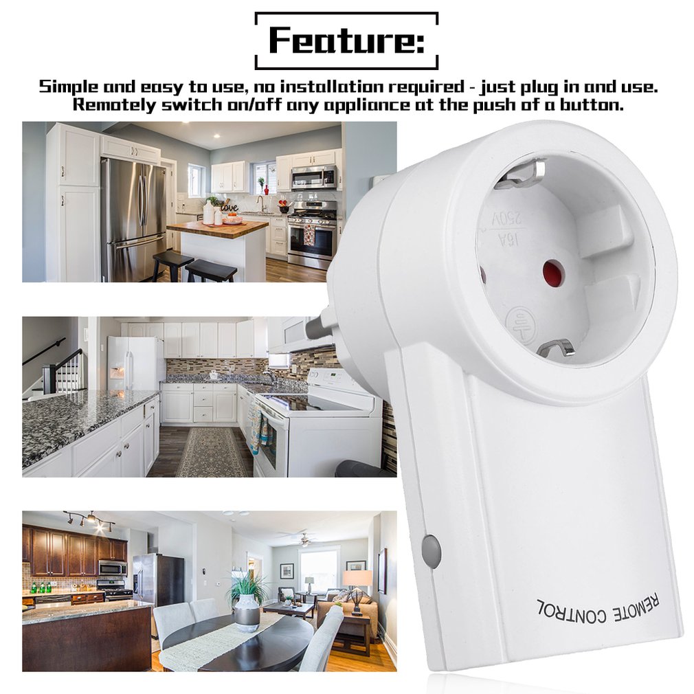 1 Wireless Remote Control Power Outlet Light Switch Socket 1 Remote EU Plug Newest