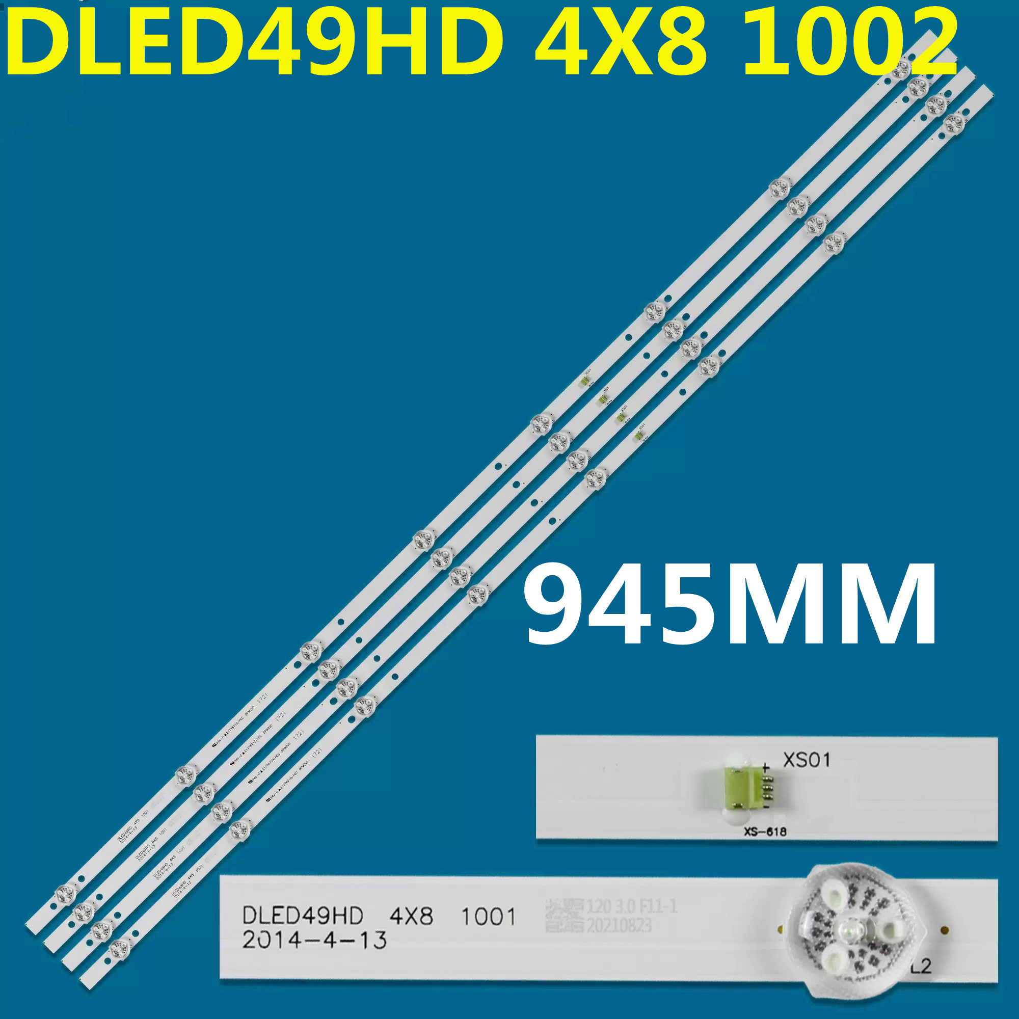 LED-Hintergrundbeleuchtungsstreifen 8 Lampen DLED49HD 4X8 1002 1003 1004