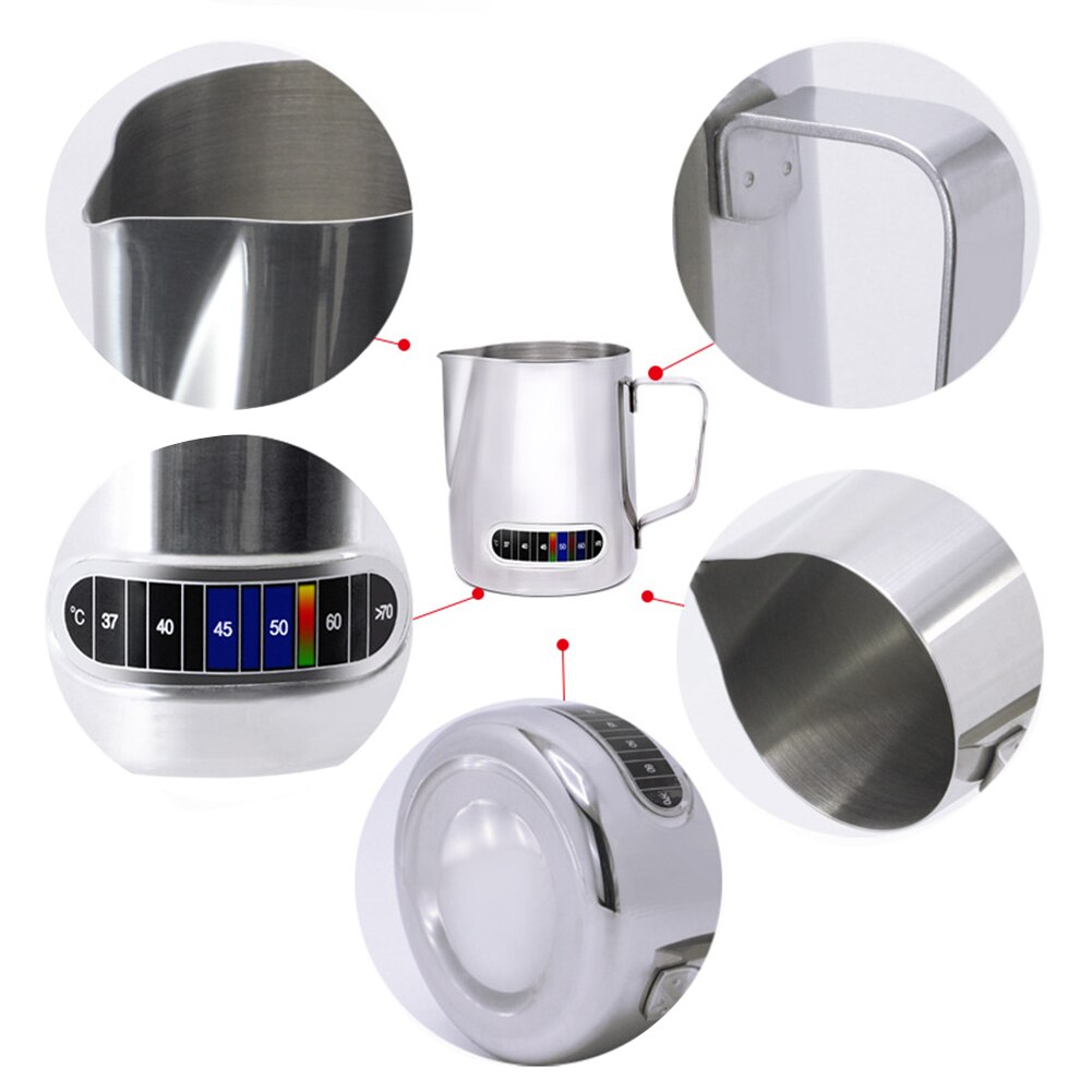Tasse de thé au lait à température contrôlée de Style italien, 501-600ml, thermomètre en acier inoxydable pour détecter la chaleur