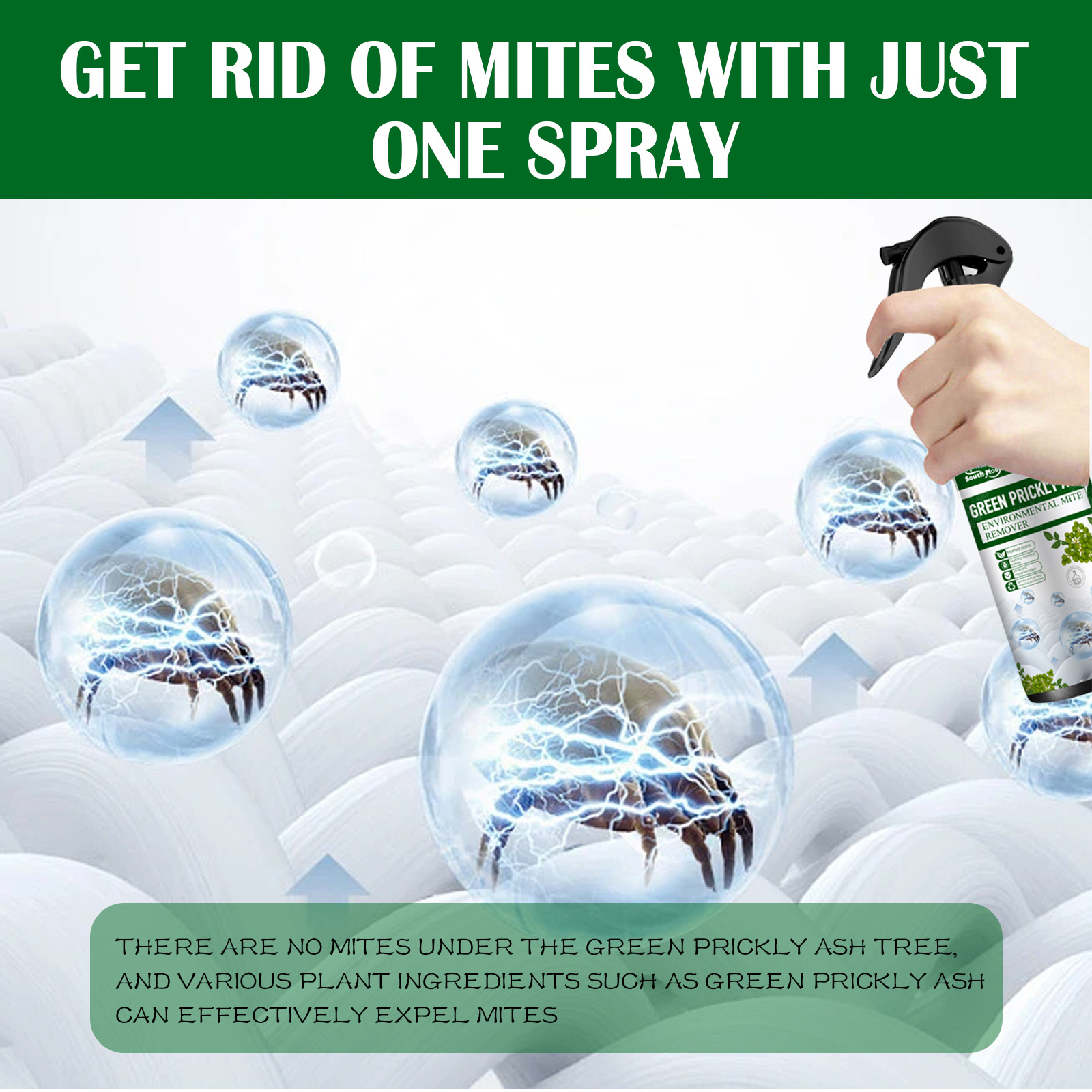 Mijtspray Natuurlijke bed- en stofspray Vlekvrije uitroeispray 100 ml voor meubelmatrassen