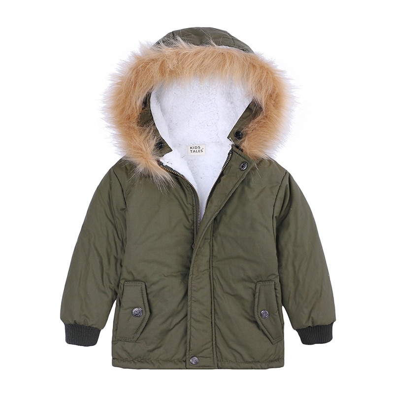 Bébé ArmyGreen manteau pour garçons vêtements enfant hiver fourrure à capuche épaissir manteau enfants coupe-vent vers le bas veste d'extérieur