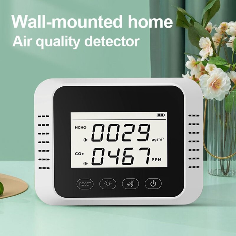 X7 Portable Carbon Dioxide Detector CO2 Meter Digital Display Wall Mounted Gas Detector Air Analyzer