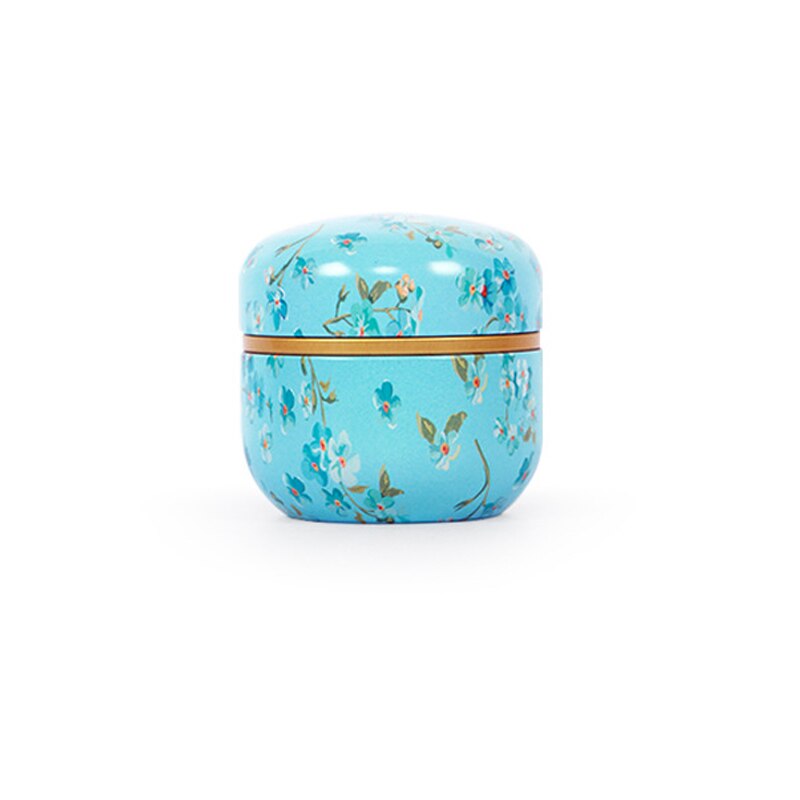 Mini caja de almacenamiento de dulces de té y café de lata de flores, caja redonda de Metal hermética, contenedor de recuerdo de de boda, caja de de té caddy: 5