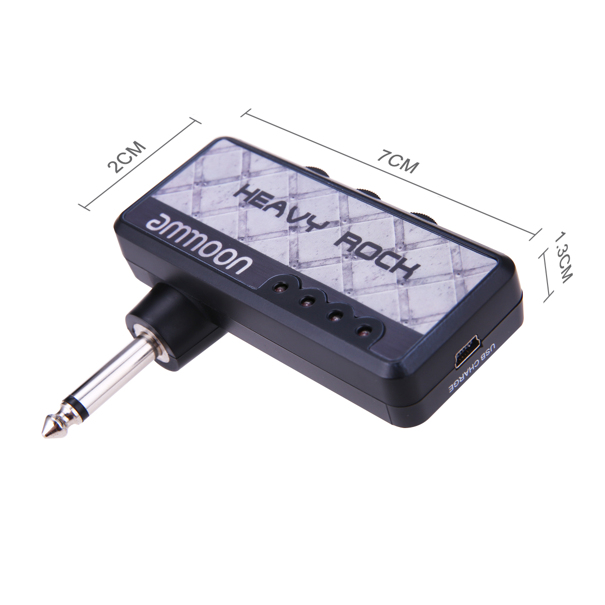 Guitar Headphone Amplifier Amp Headphone Jack &amp; Aux In with Classic Rock Distortion Effect Built-in Rechargeable Battery