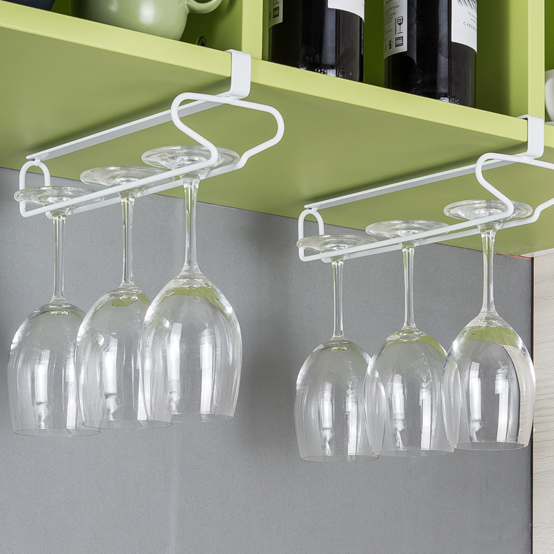 Sømfri vinglas holder hængende rack køkken bar væg hængende champagne vin rack glas kop holder opbevaring