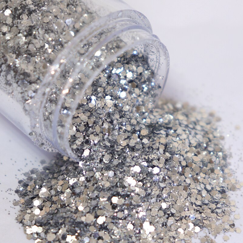 1 bouteille or Rose argent mélange Nail Art paillettes paillettes bricolage brillant Paillette conseils charme Pigment flocons Gel ongles décorations 10ml: CSMX2