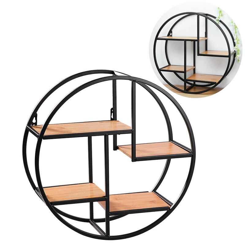 Fissato Al muro di Ferro Mensola Cremagliera Rotonda di Stoccaggio A Muro Supporto per Dispensa Cucina Soggiorno telecamera da letto