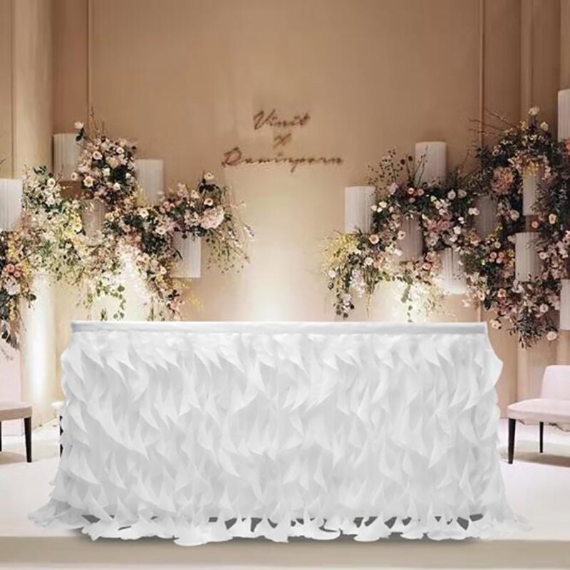 Table Skirt Tulle Table Skirt for Wedding Decoration Baby Shower Birthday Banquet Party Wedding Table Skirting 180*80cm: 487063