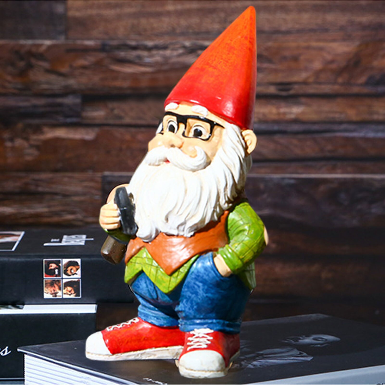 Resin Naughty Garden Gnome Garden Statue Christmas Dress Up Garden Decoration Resin Gnome Christmas Resin Gnome