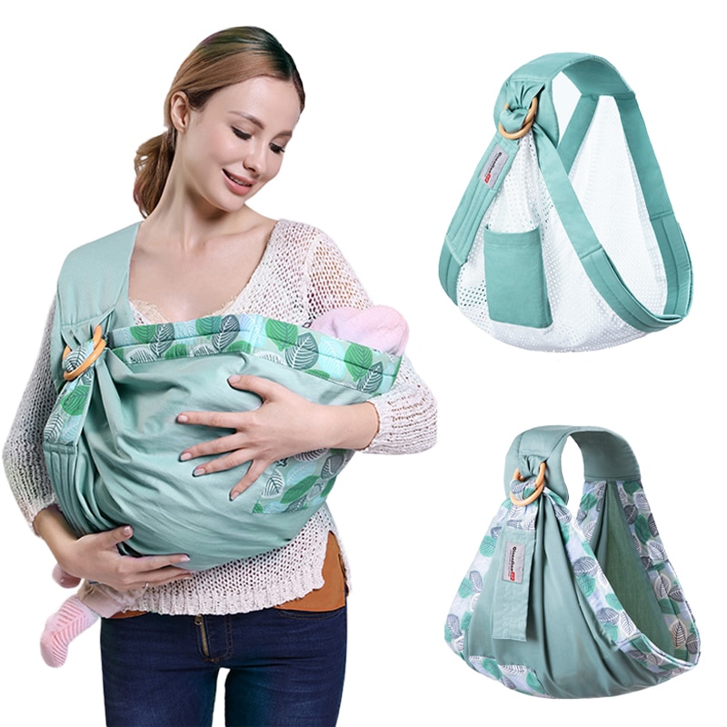 Baby Wrap Ring Sling Baby Carrier Backpack Nursing Cover for Infants Toddlers Soft Natural Wrap Breathable Cotton Kangaroo Bag
