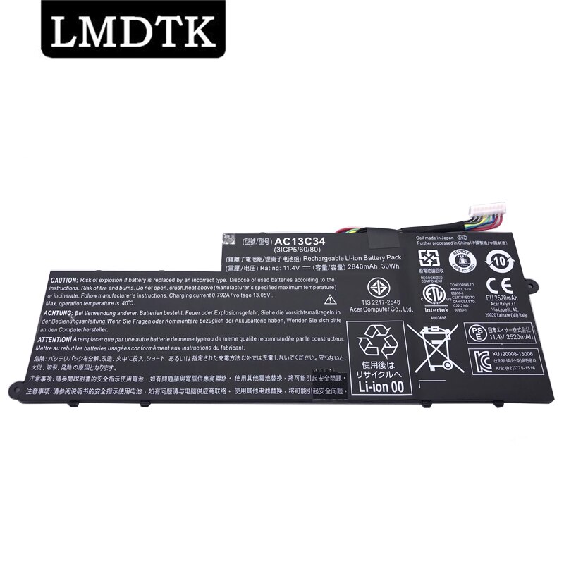 LMDTK-batería para portátil Acer Aspire V5-122P, 132, E3-111, 112, ES1-111M, MS237, KT.00303.005, AC13C34, nueva