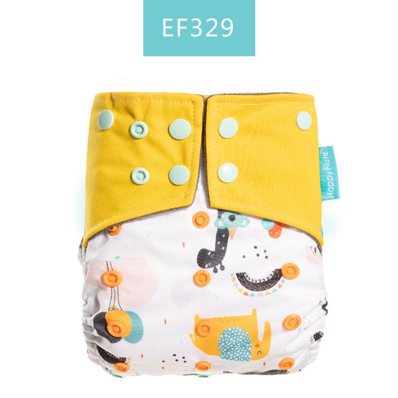 Happy Flute Organic Bamboo Cotton Night Use AIO Cloth Diaper Heavy Wetter Over Night Baby Diapers Fit 3-15kg Baby Two start: Smt022-ef329