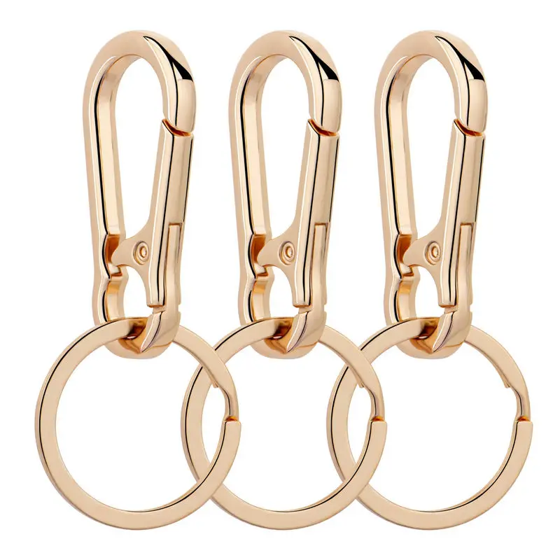 Metal Carabiner Clip Keychain Carabiner Shap Keyring Key Chain Ring Clip Holder Organizer for Home Car Keys Key Finder Women Men: GRAY