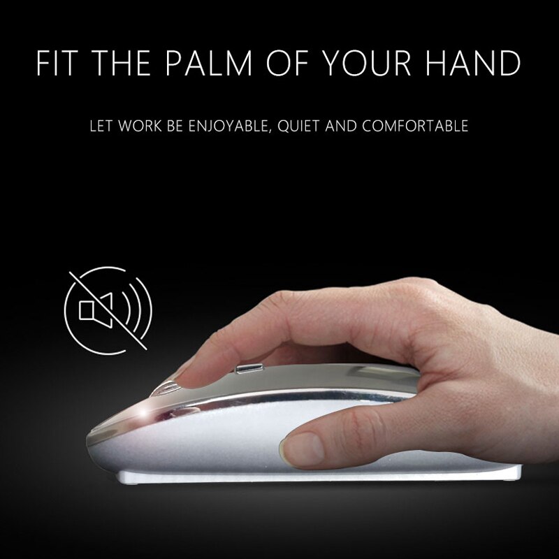 Mini Bluetooth Mouse Rechargeable Optical Silent Laptop Mouse for Apple Macbook Windows 10 OS,Wireless Bluetooth 4.0 Mouse