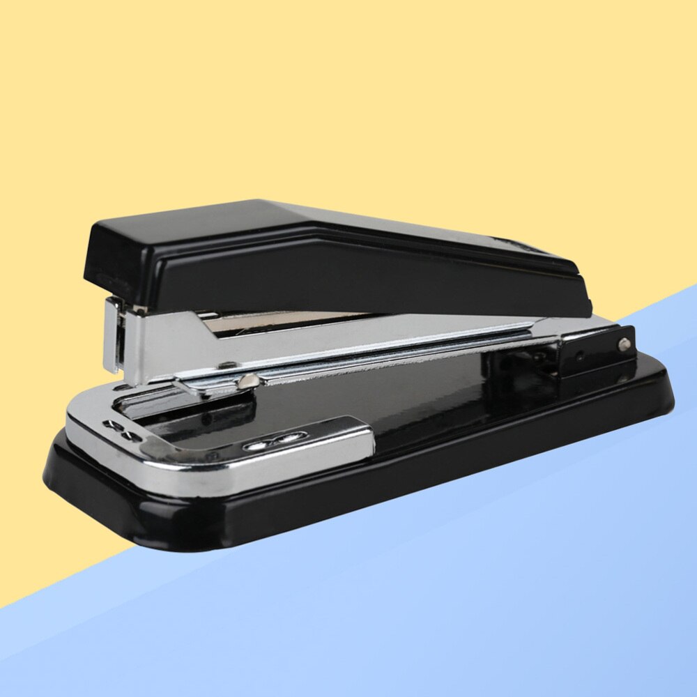 Desktop Stapler 360 Degree Rotation Classic Simple Stapler Stationery Supplies for Home Office School (Black, Stapling Nail)