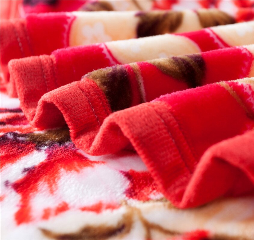 Solstice Winter Warm Comfortable Blanket Red Rose Style Package Edge Technology Bed Sheet Travel Portable Blanket