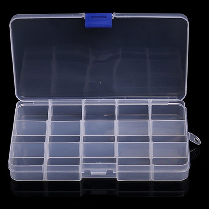 10 15 24 36 Vakken Clear Plastic Opbergdoos Schroef Sieraden Bead Container: 15 Compartment