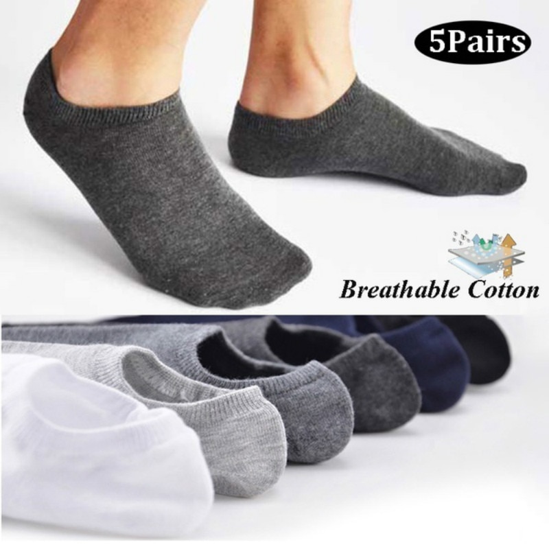 5 paire été chaussettes décontracté 100% coton femmes/hommes Invisible coupe basse coton bateau antidérapant mocassins pas de spectacle chaussettes