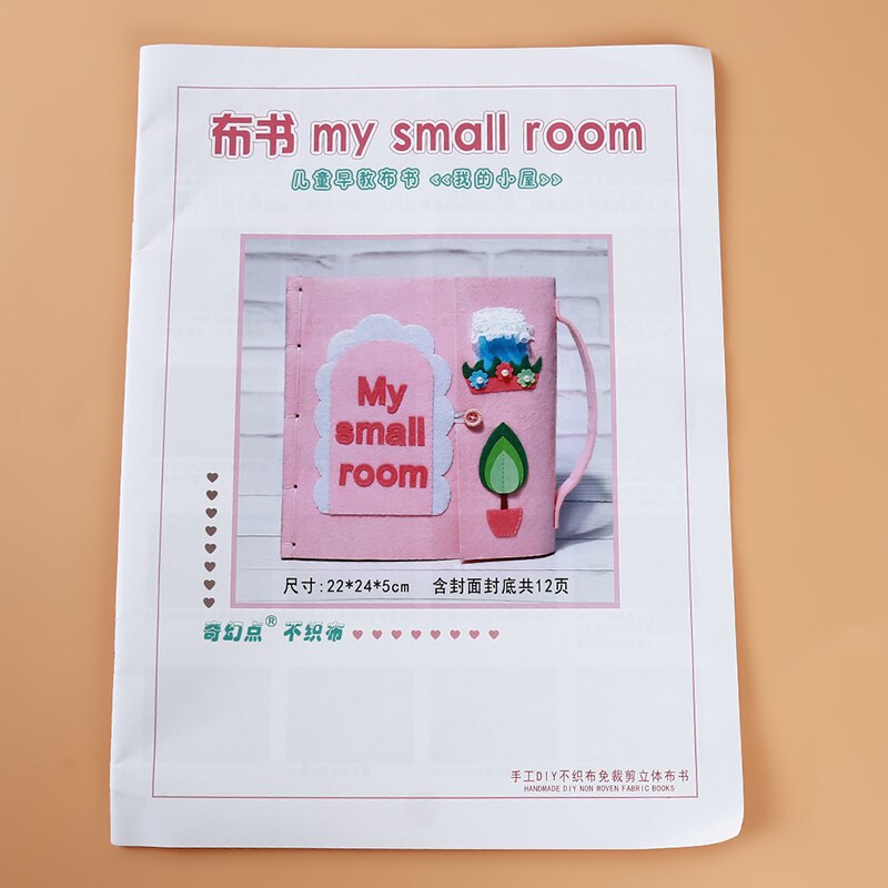 5 Styles DIY My First Cloth Book Infant Baby Felt Quiet Cloth Books Early Learning Educational Felt Material Development Book: Pink