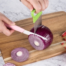 Keuken Gadgets Handige Roestvrij Staal Ui Aardappel Tomaat Slicer Groente Fruit Cutter Veiligheid Koken Gereedschap Keuken Accessoires