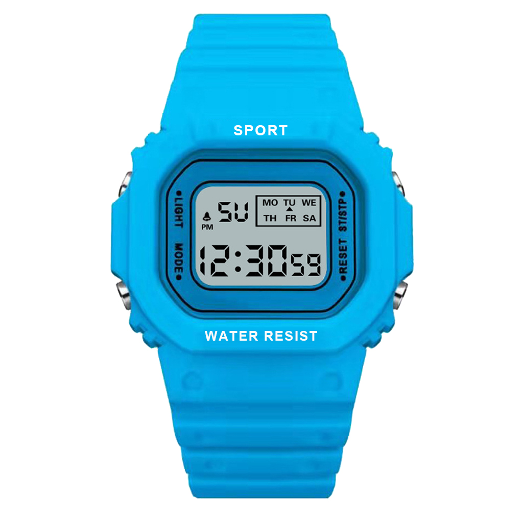 YIKAZE LED Digital Watches for Boys and Girls Transparent Strap Student Electronic Watch Waterproof Alarm Clock Kids Sport Watch: Orange