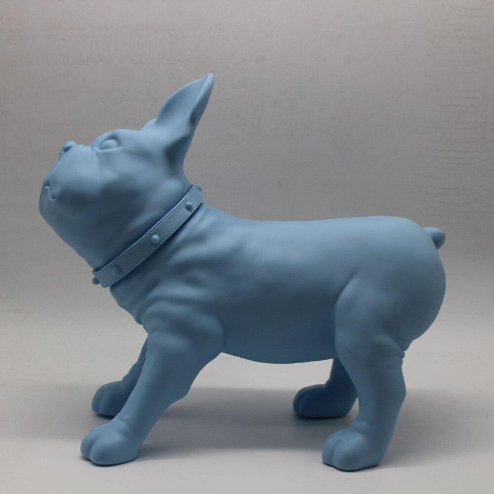 Niebieski plastikowy buldog francuski placki manekin sprzedaż na sklep zoologiczny wyświetlacz