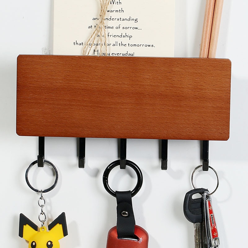Vintage bois gain de place crochet mural en bois clé cintre support de rangement décor mural maison décorative chambre porte mur cintre crochets