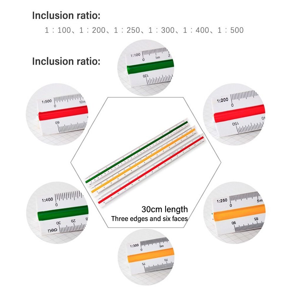 Multi-functional Triangular Scale Student Stationery Drafting Tool Pantograph Ruler Architect Engineer Technical Scale