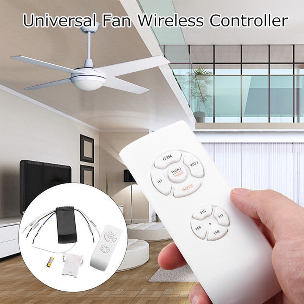 Venta de 110v/220v kits de control remoto universales para lámparas de ventilador de techo, control inalámbrico y temporizador.