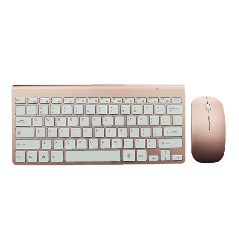 2.4Ghz Ultra-Thin Wireless Keyboard And Mouse Combo With USB Receiver Mouse Keyboard set For Apple PC WindowsXP/7/8/10(rose gold: Default Title