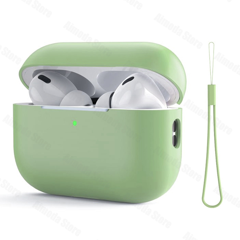 Custodia per Airpods pro 2 Custodia per cuffie senza fili in silicone tinta unita per Mela aria baccello pro2 Guscio protettivo di seconda generazione: WHEAT
