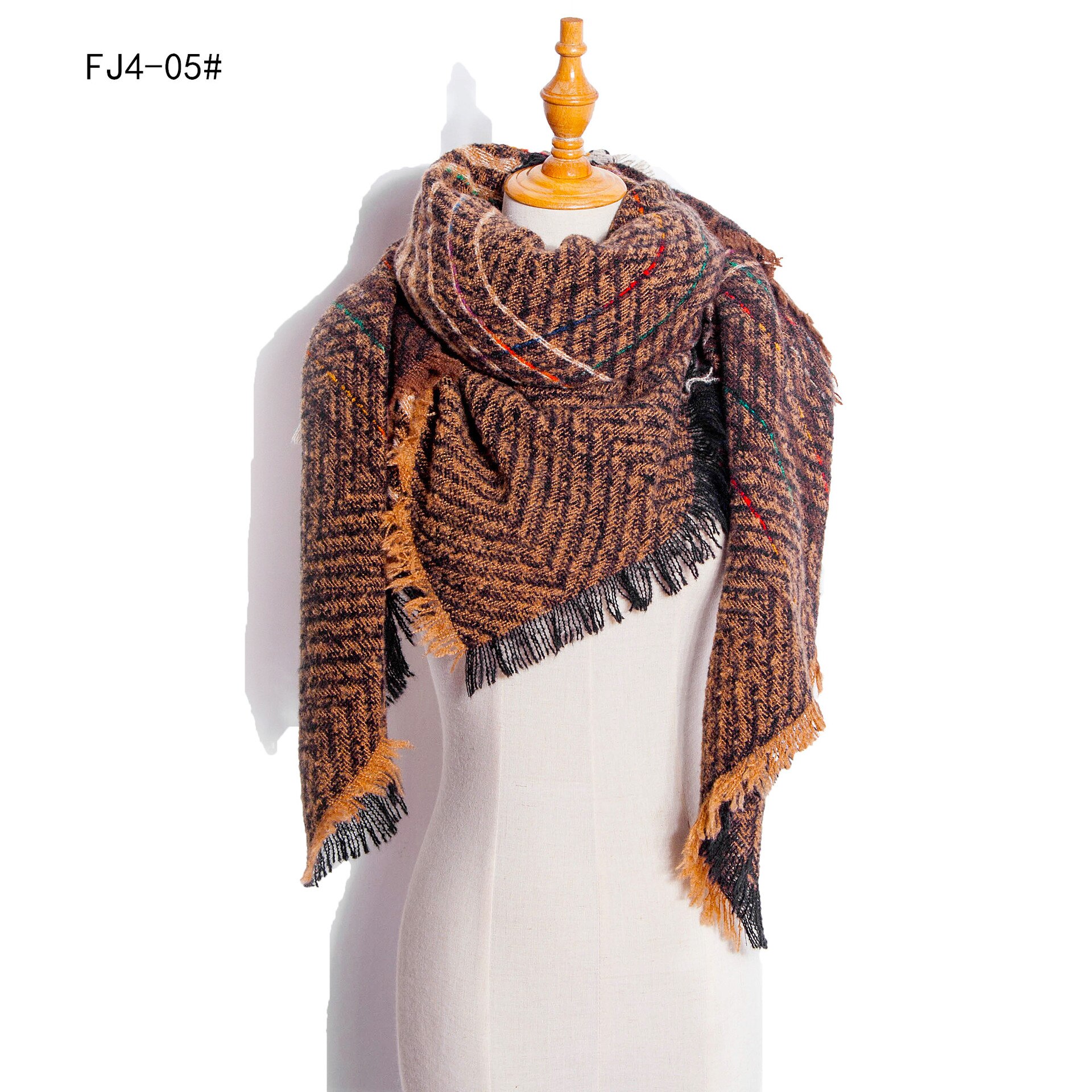 Women Winter Scarf Triangle Knitted Scarf Casual Ladies Plaid Pashmina Shawl and Wrap Female Foulard Scarves Echarpe Bufanda