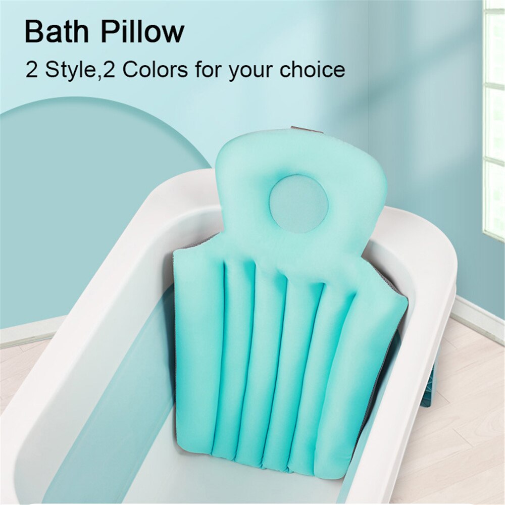 Cojín de bañera plegable para adultos, almohada de descanso para la cabeza de SPA, almohadilla de baño para bebé, cama de baño antideslizante para cuello y espalda, almohada de bañera para relajarse