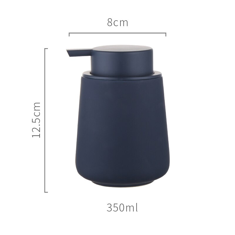 Simple Ceramic Hand Sanitizer Shampoo Bottle 350ml Portable Soap Dispenser 400ml Mouth Cup Golden Squeeze Cover Bath Supplies: Deep Blue bottle