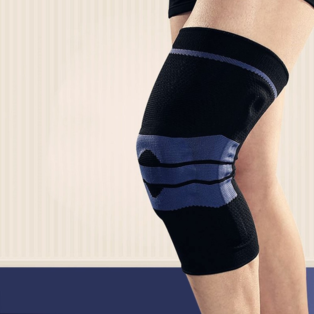 Enkele Fitness Hardlopen Fietsen Knie Ondersteuning Braces Elastische Nylon Sport Knie Pad Sleeve-Sized M (Grijs)