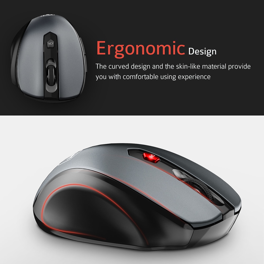 VicTsing — Souris ss fil 2,4 GHz, 2400 DPI, économie d&#39;énergie, PC, Laptop, périphérique non filaire, 6 boutons, ergonomique, basse consommation, MM057 pour ordinateur fixe et portable