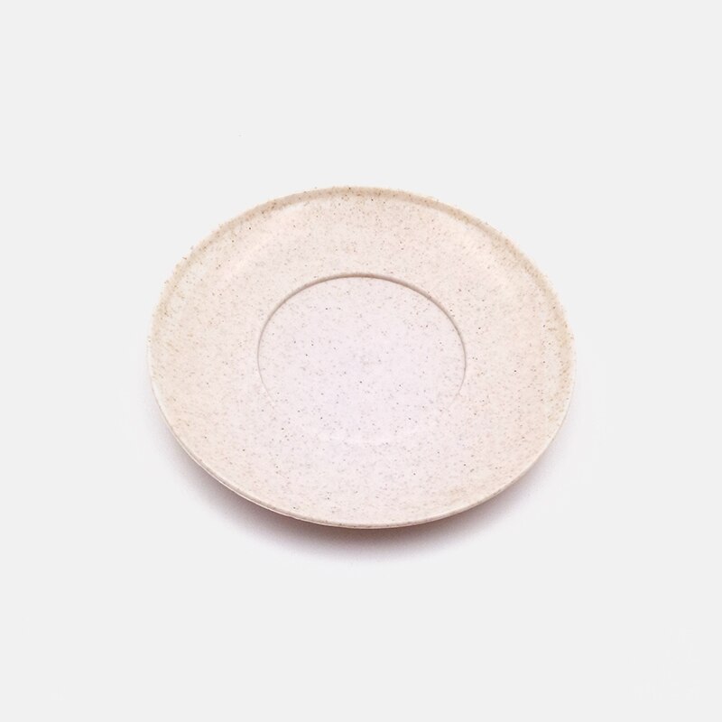 Ménage fruits fourchette vaisselle riz bol en plastique plaque paquet unique bol de céréales blé paille bol tasse: C yellow