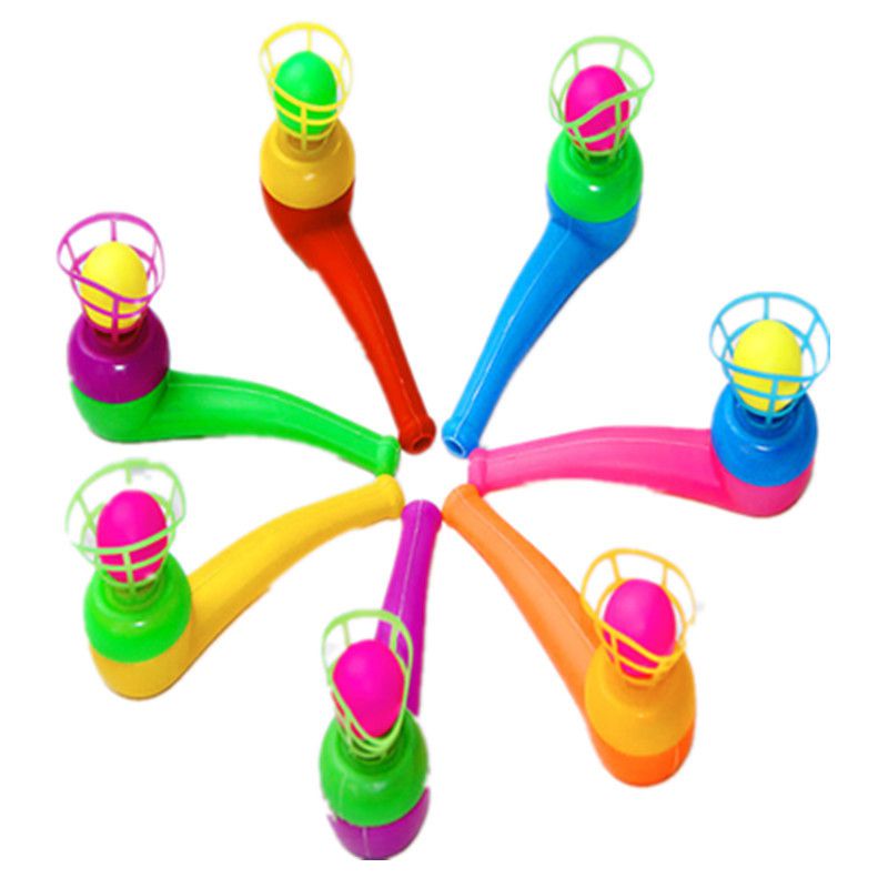 5pcs Drijvende Bal Lucht Schorsingen Plastic Party Blow Pijp Bal Waait Bal Voor Kinderen Willekeurige Kleuren