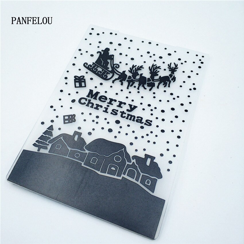 PANFELOU Easter Easter deer car Embossing folders Plastic For Scrapbooking DIY Template Fondant Cake Photo Album Card Making