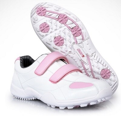 Pgm , zapatos de Golf antideslizantes para mujer, zapatillas ligeras transpirables de Golf/tenis, zapatillas de deporte de cuero suave AA10098: Rosa / 6,5