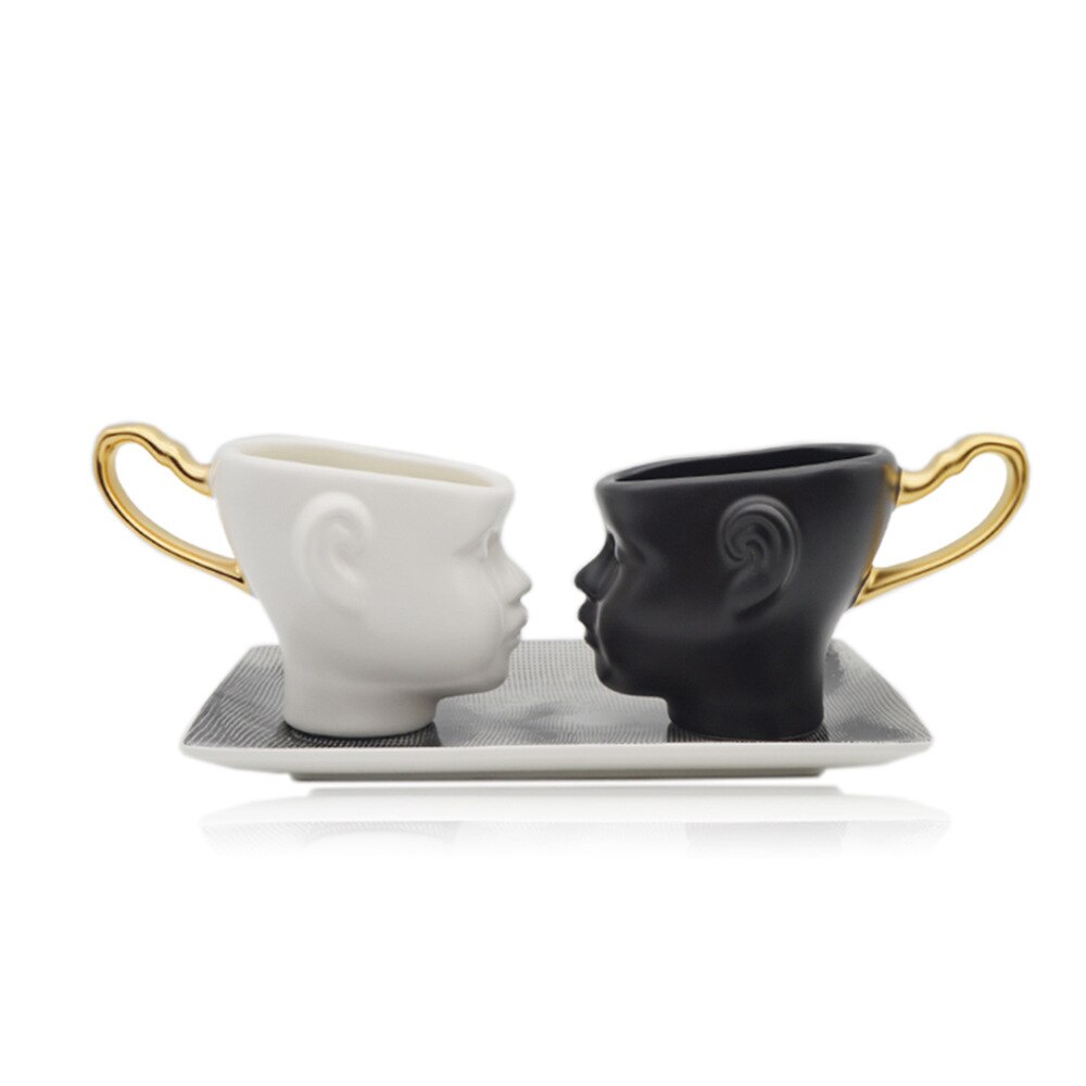 Tazas de café con cara de bebé para adultos, tazas de cerámica mate para amantes, escultura de cabeza, tazas de leche, decoración creativa nórdica para el hogar, taza de bebida,