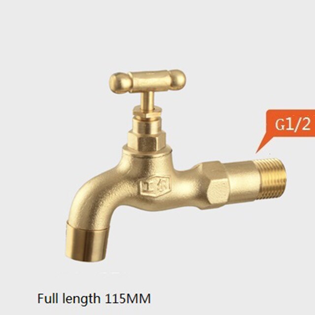 Wall Mount Brass Bibcock Washing Machine Tap Outdoor Garden Faucet With Lock Washing Machine Faucet car wash Faucet: M