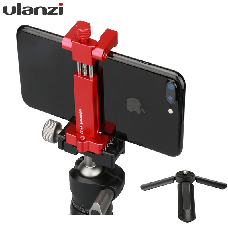 Ulanzi st -03 metal stativ adapter til iphone  x 8 plus samsung, støtte til kold sko montering rode mikrofon/led video lys