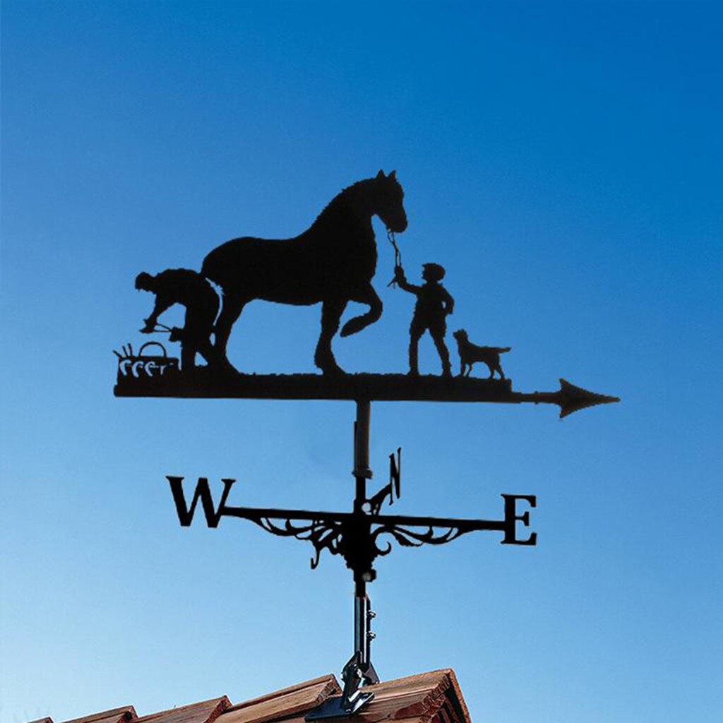 Ijzer Boerderij Windwijzer Dak Mount Wind Richting Indicator Kit Outdoor Tuin Beugel Weer Wind Speed Spinner