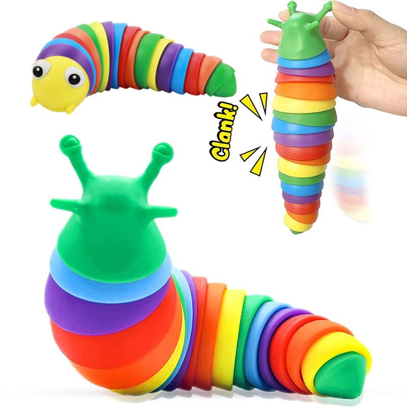 Juguete sensorial de Caracol Flexible para adulto, juguete antiestrés para Squirming Slug, autismo, para niños con autismo, descompresión