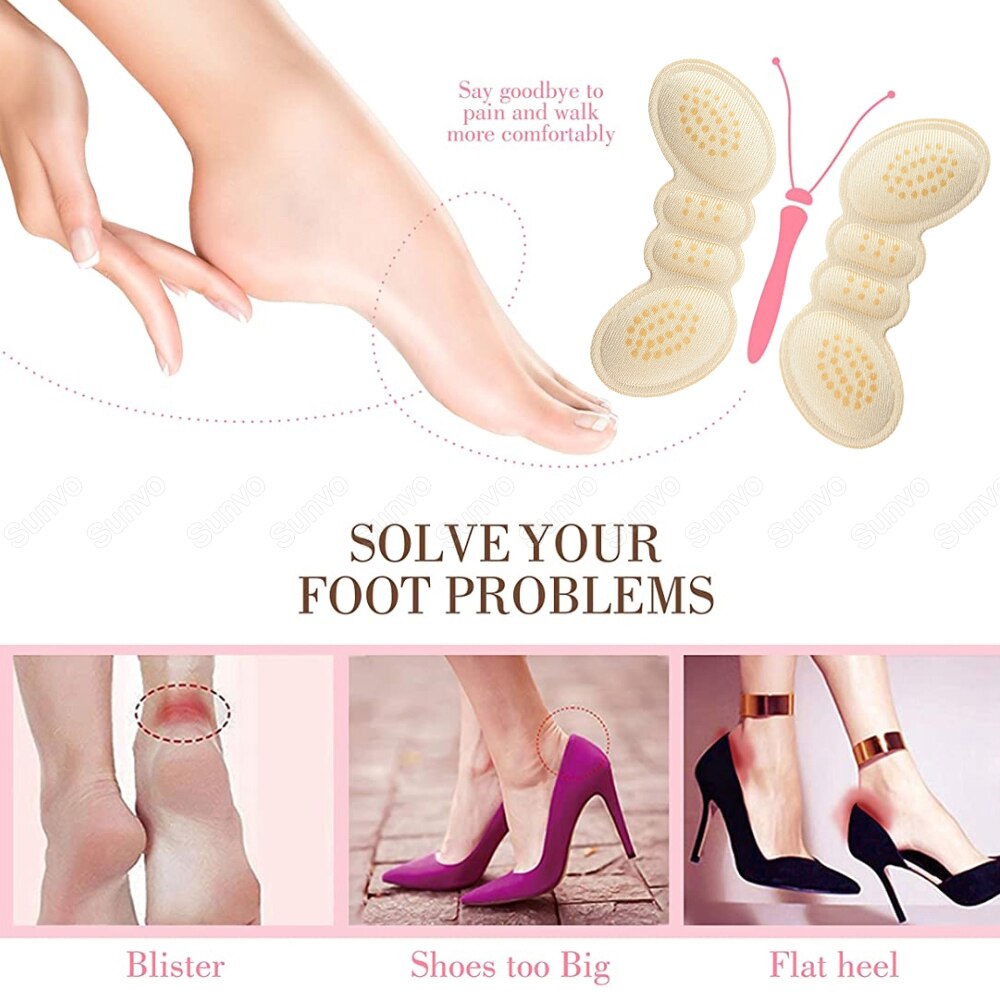 Sunvo Silikon Hacke Pads für frauen Schuhe Einsätze Hohe Fersen Gel Einlegesohlen für Schuhe Zurück Ferse Schmerzen Linderung Liner Schutz Pad