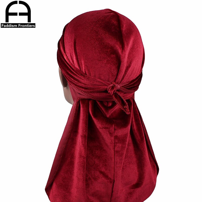 Men's Velvet Durags Bandana Turban Hat Wigs Doo Men Durag Biker Headwear Headband Pirate Hat Hair Accessories